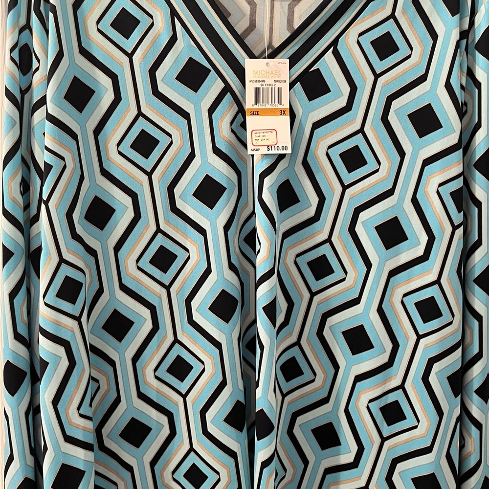Michael Kors Geometric Print V neck blouse